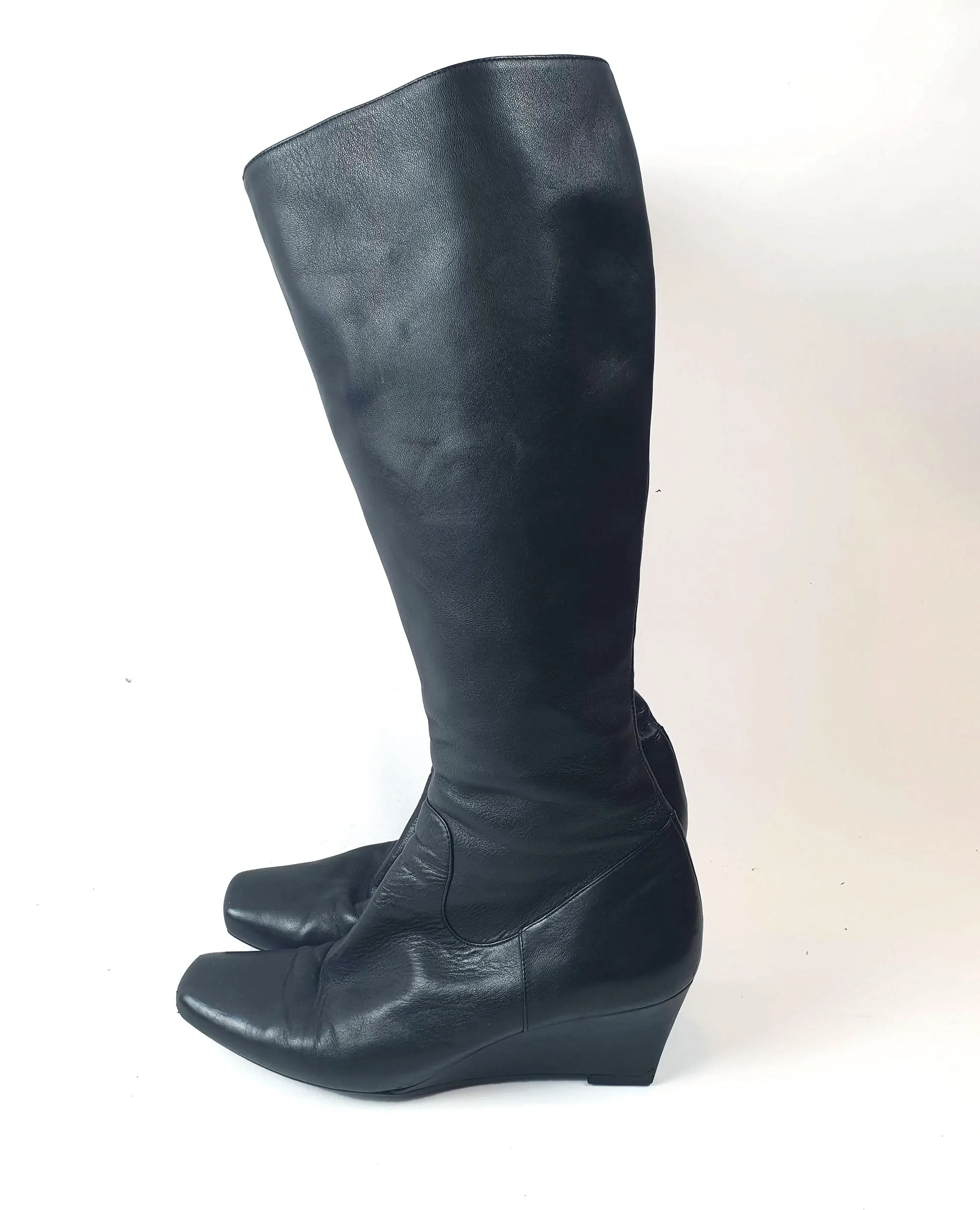 Filippo Raphael knee length black leather boots size 39.5