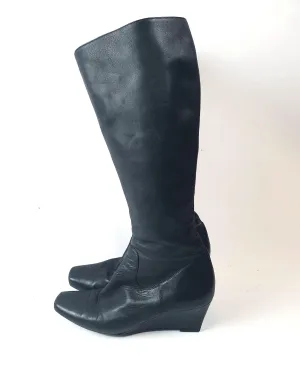 Filippo Raphael knee length black leather boots size 39.5
