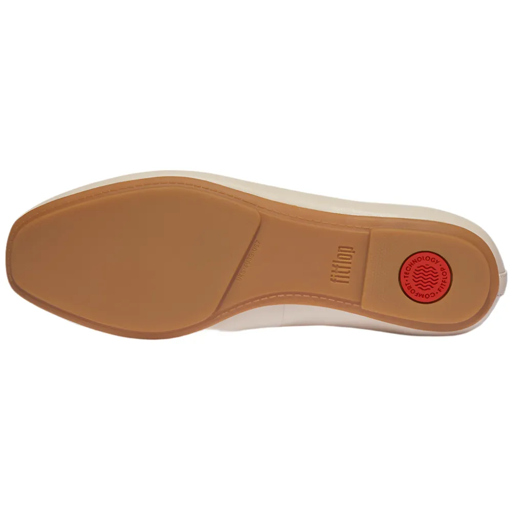 FitFlop Delicato Bow Soft Leather Paris Beige Ballerina Shoes