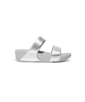 FitFlop Lulu Leather Slides Silver