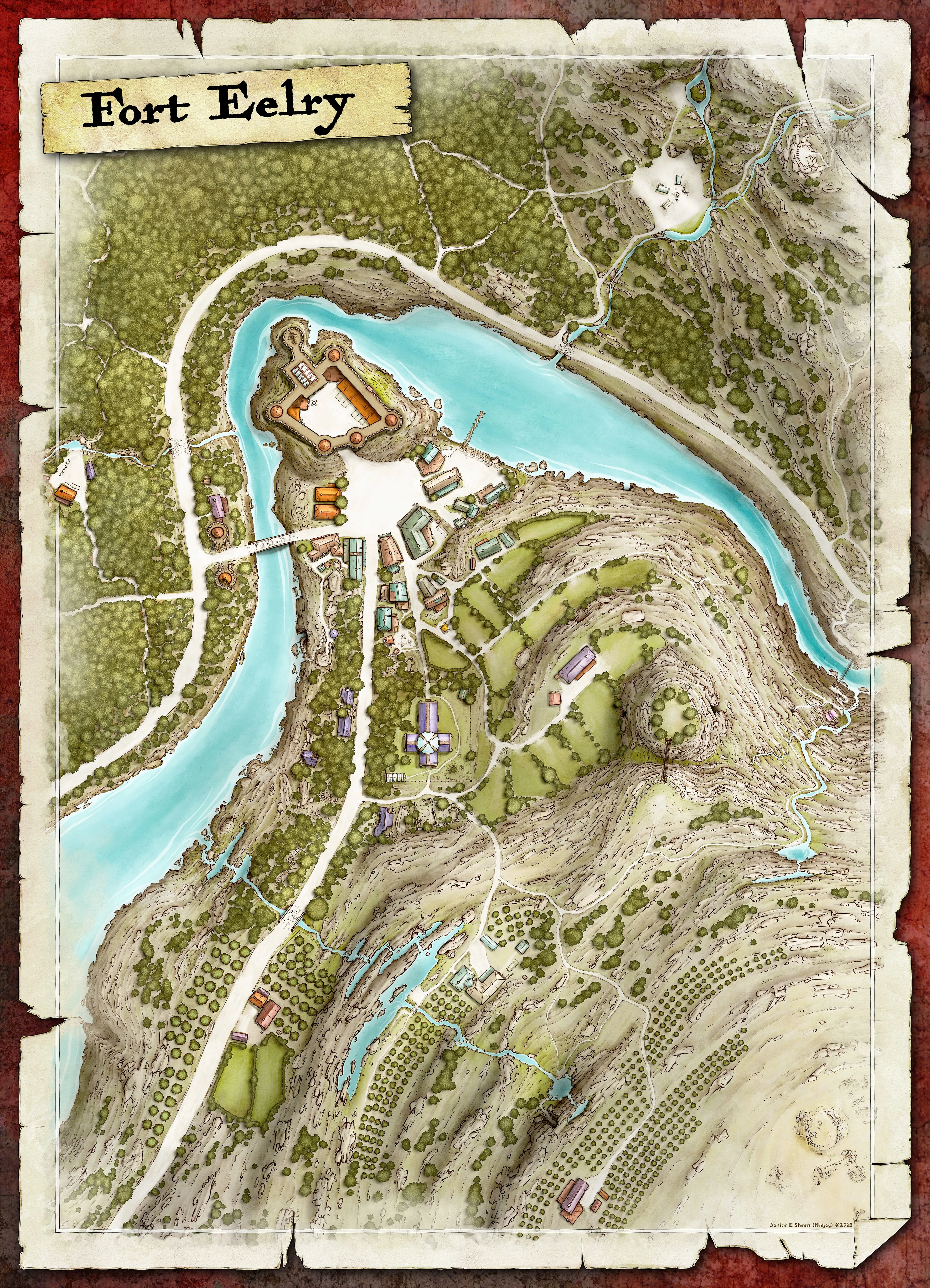Fort Eelry Misjay Maps Canvas Art Print