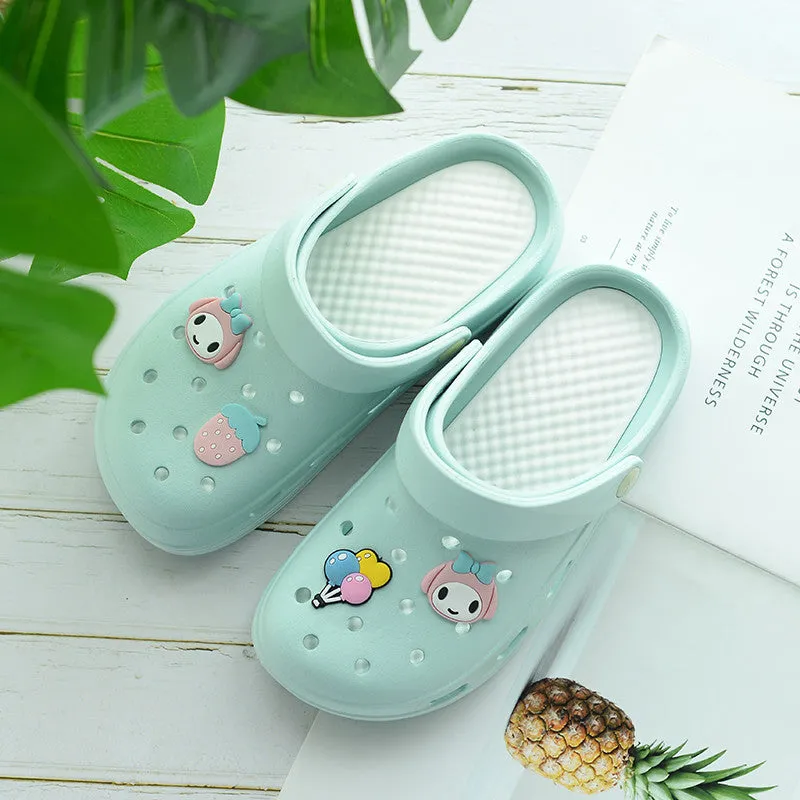 Fruit Girl Platform Hole Shoes Sandals Slippers UB3256