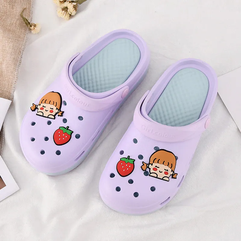 Fruit Girl Platform Hole Shoes Sandals Slippers UB3256