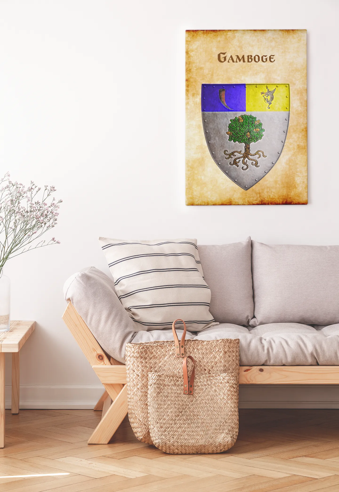 Gamboge Heraldry of Greyhawk Anna Meyer Cartography Canvas Art Print