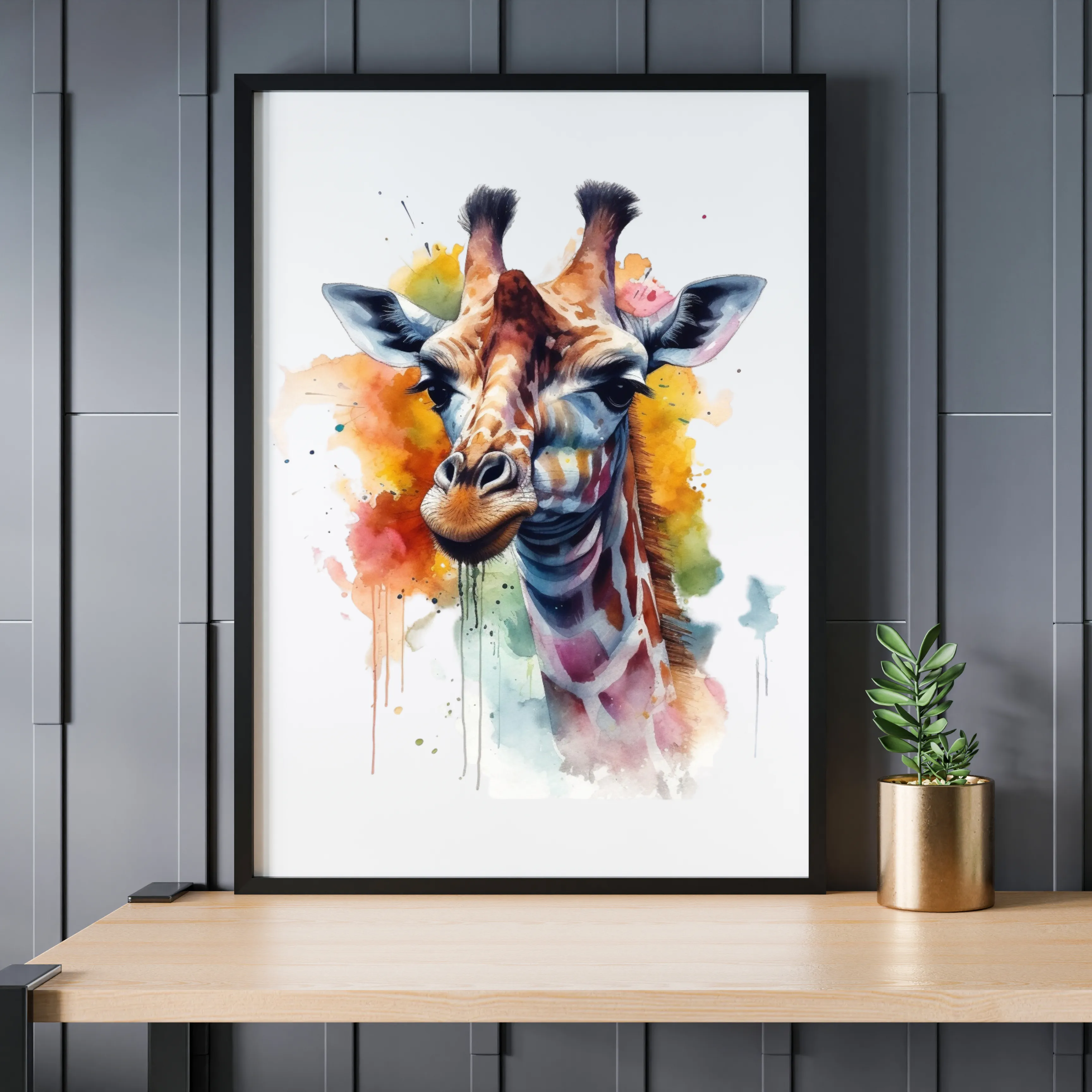 Giraffe Canvas Art Printable Digital Art (24x36) GIF002