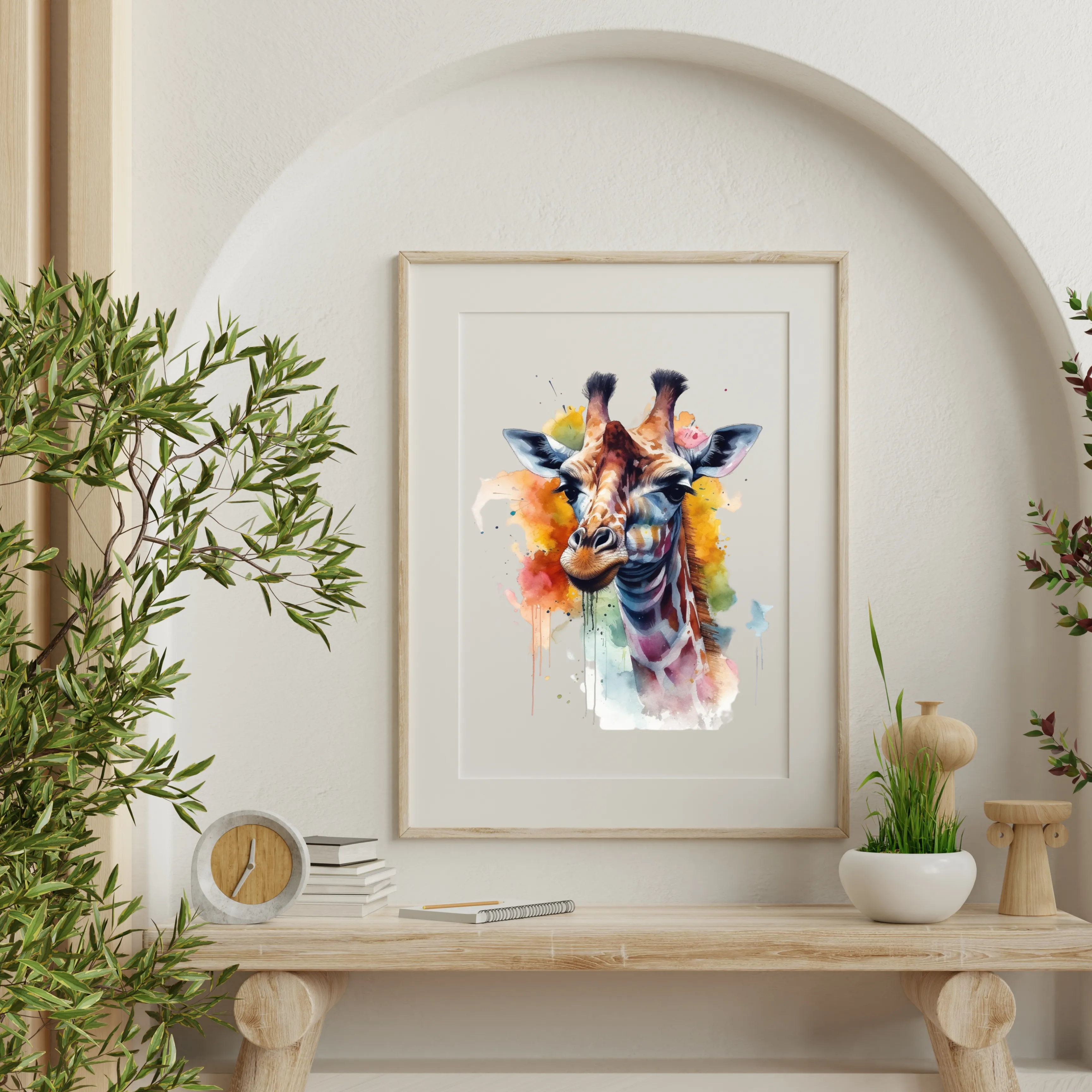 Giraffe Canvas Art Printable Digital Art (24x36) GIF002