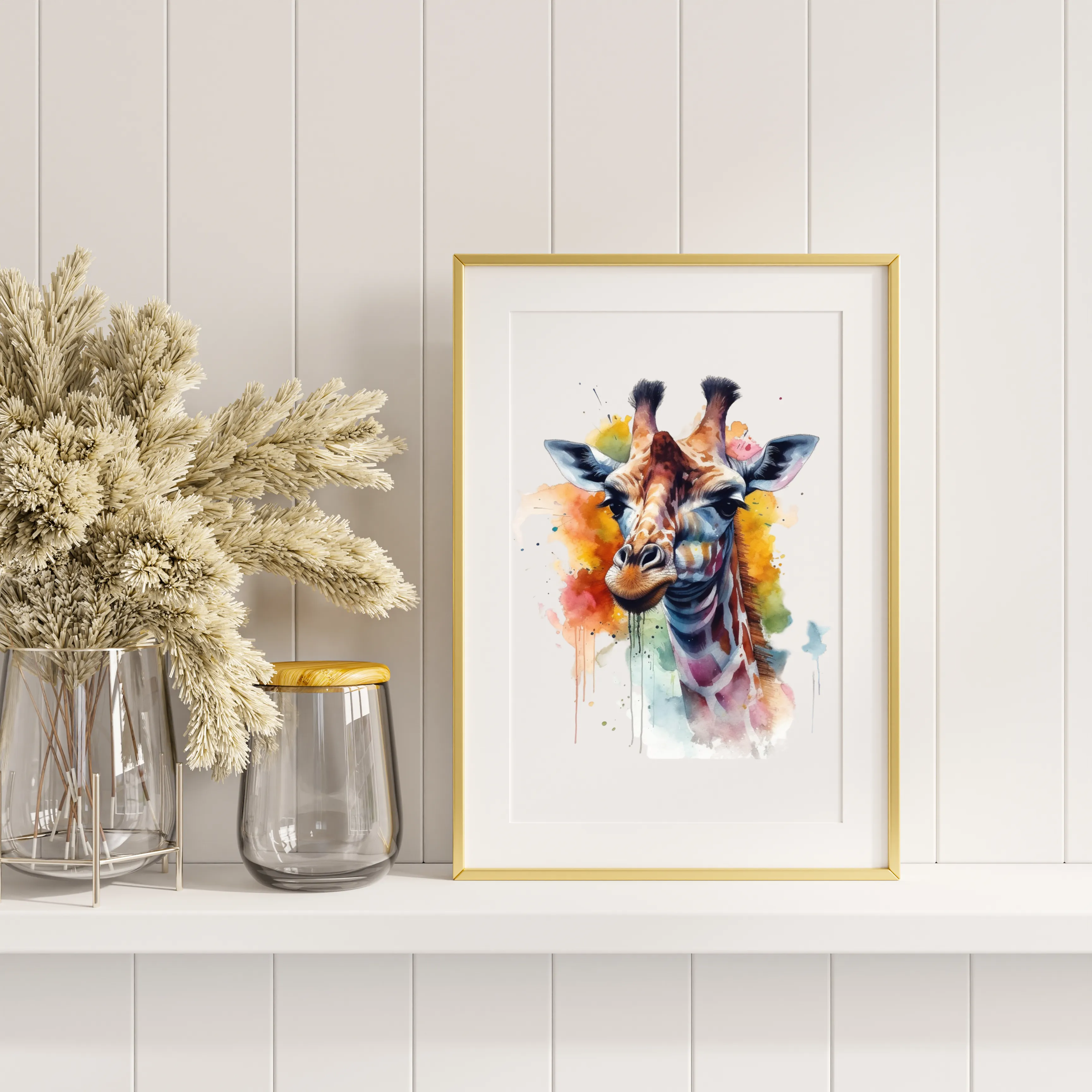 Giraffe Canvas Art Printable Digital Art (24x36) GIF002