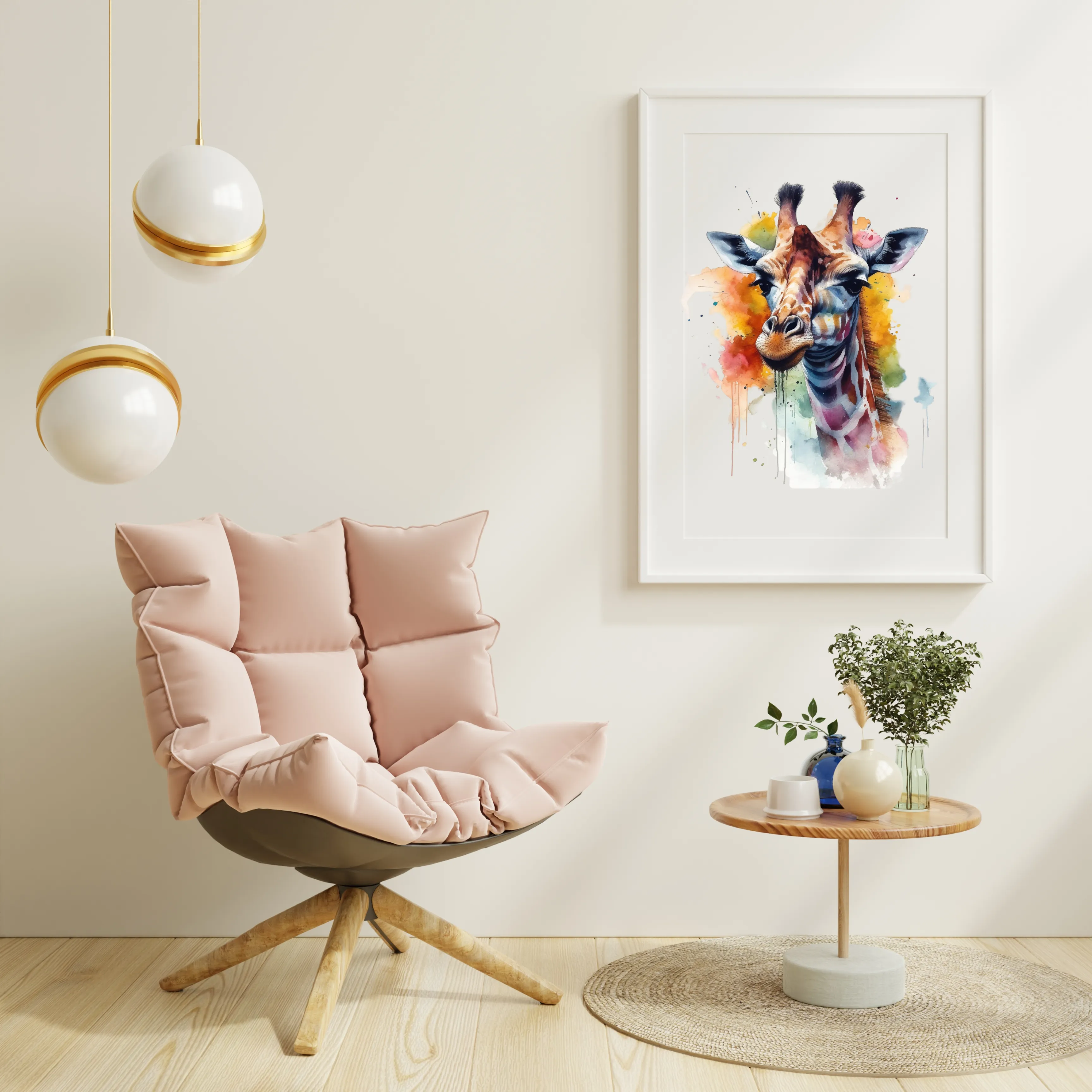 Giraffe Canvas Art Printable Digital Art (24x36) GIF002