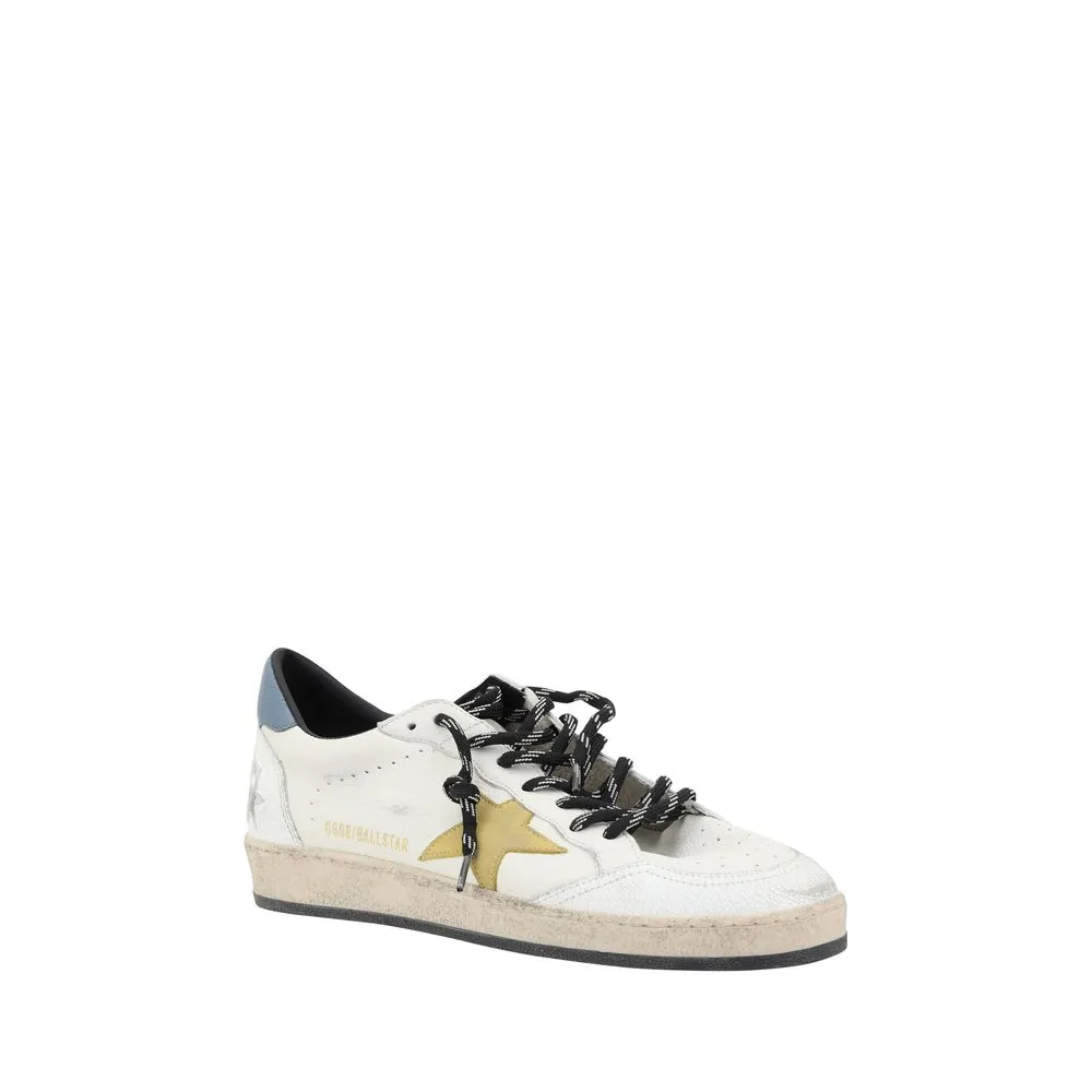 Golden Goose Ball Star Men Ivory Sneakers Leather Low Top Casual Trainer Shoes