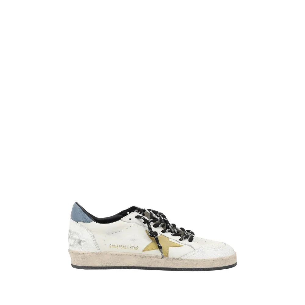 Golden Goose Ball Star Men Ivory Sneakers Leather Low Top Casual Trainer Shoes