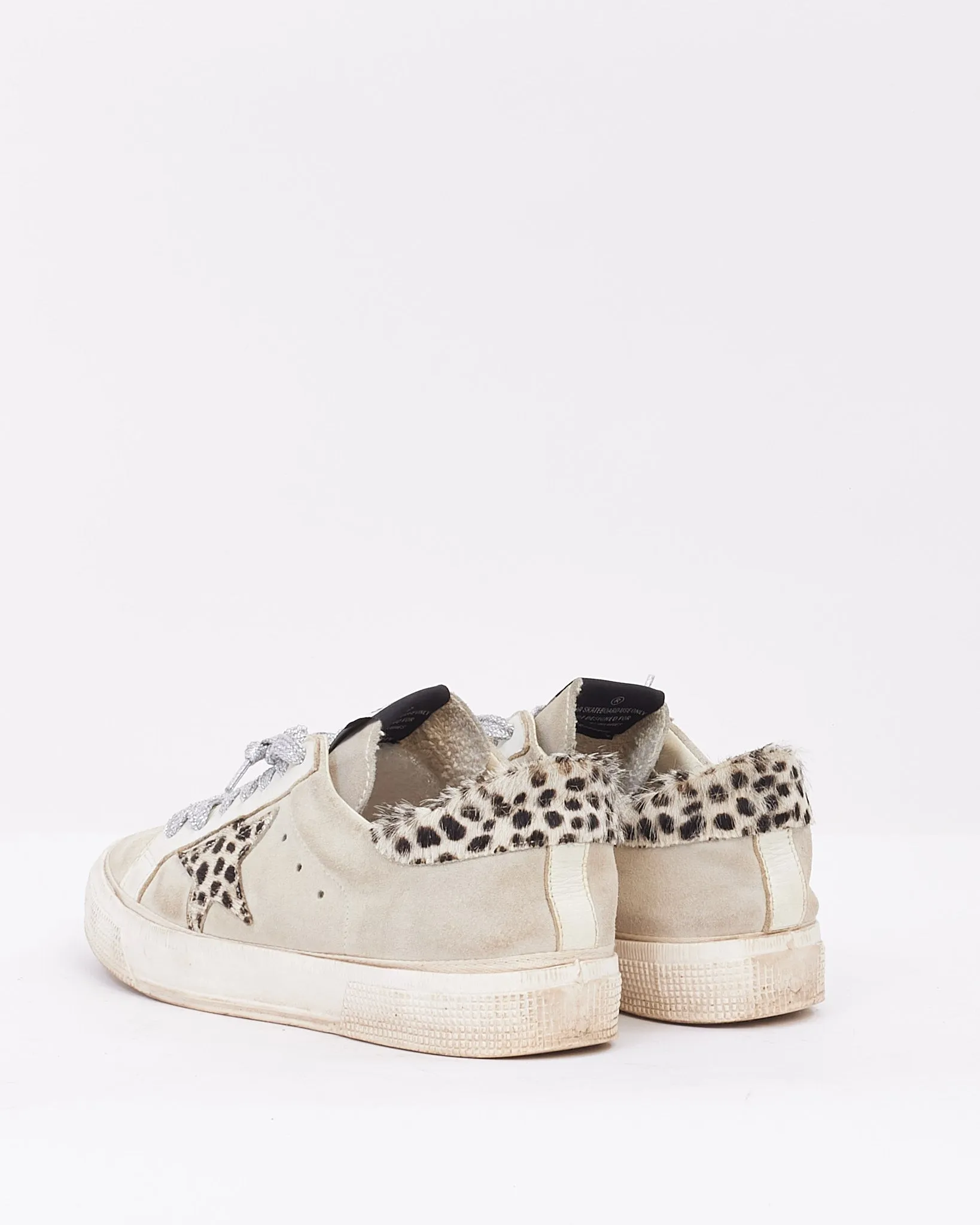 Golden Goose White Leather & Pony Hair Low Top Sneakers -39