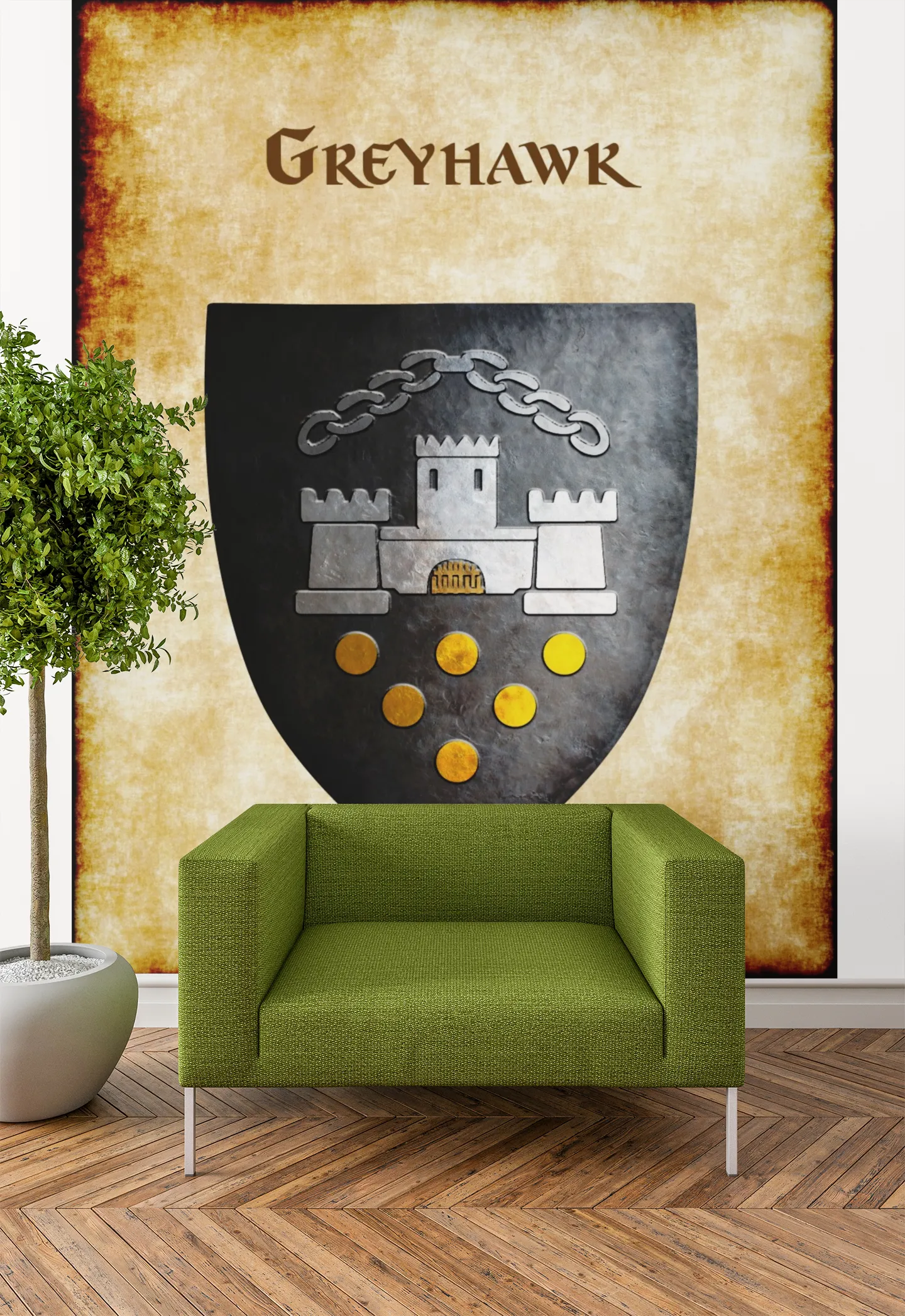 Greyhawk no rivets Heraldry of Greyhawk Anna Meyer Cartography Canvas Art Print