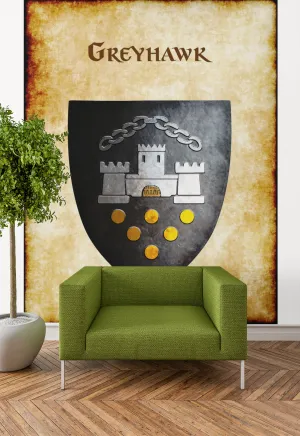 Greyhawk no rivets Heraldry of Greyhawk Anna Meyer Cartography Canvas Art Print