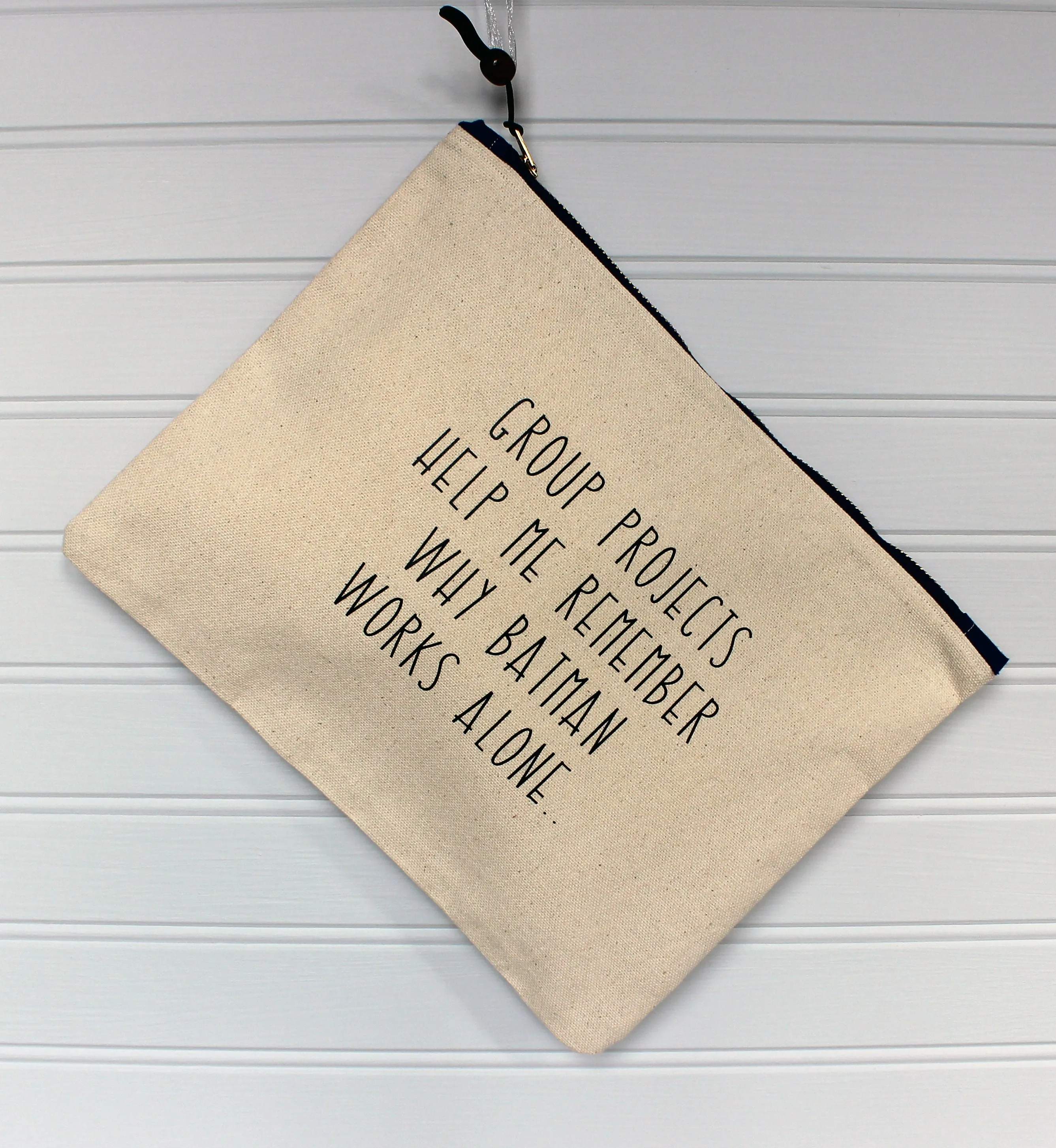 group projects - canvas zip bag