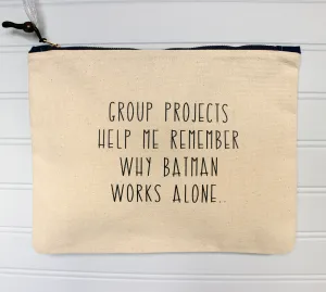 group projects - canvas zip bag