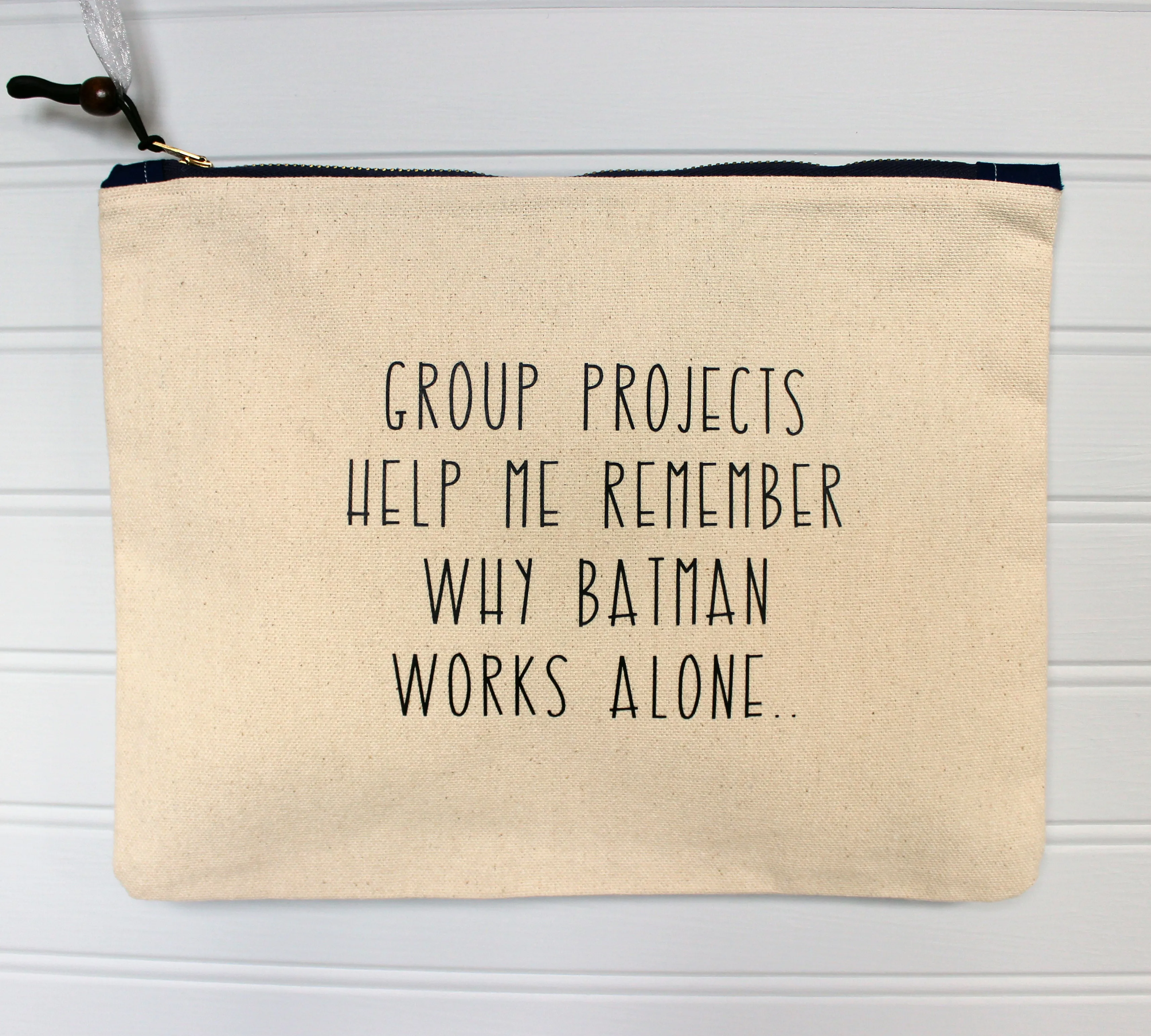 group projects - canvas zip bag