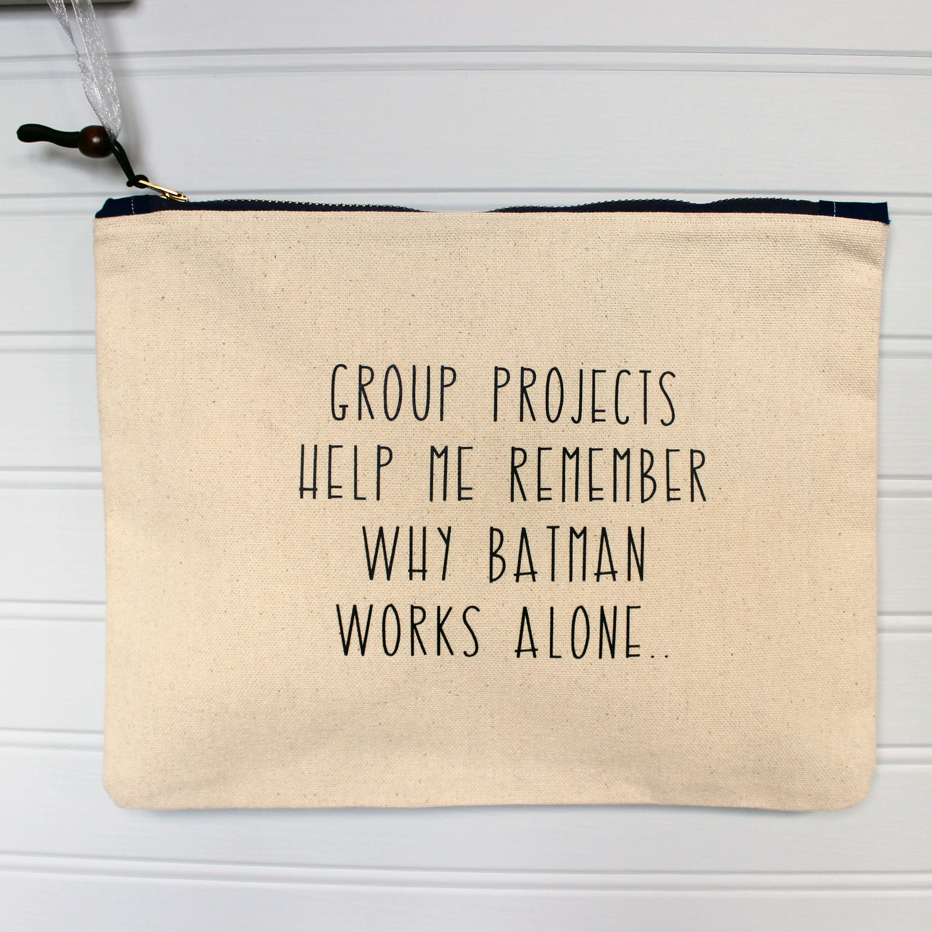 group projects - canvas zip bag