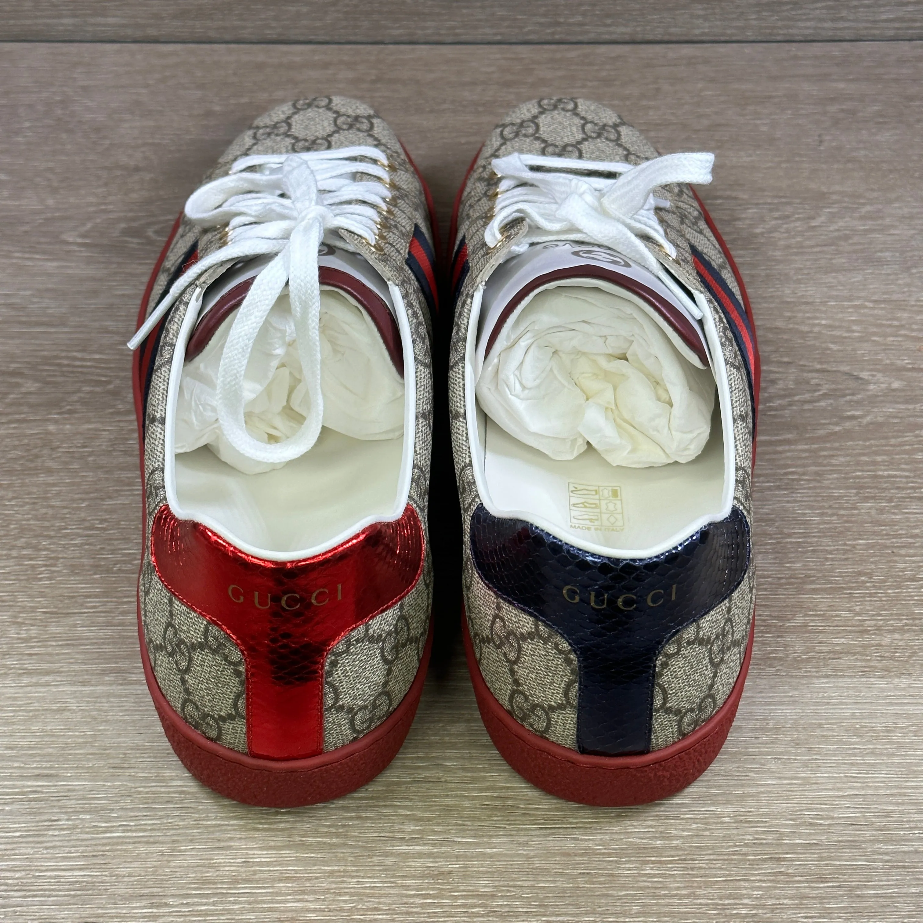 Gucci Ace GG  Supreme Canvas - Red - Size 11