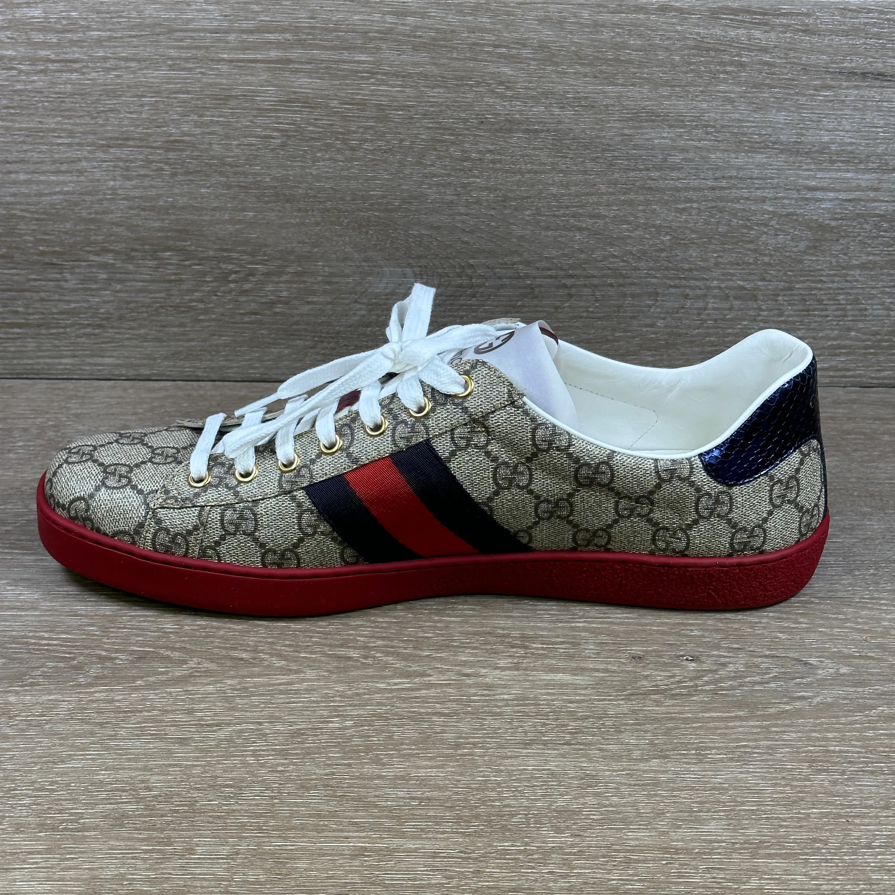 Gucci Ace GG  Supreme Canvas - Red - Size 11