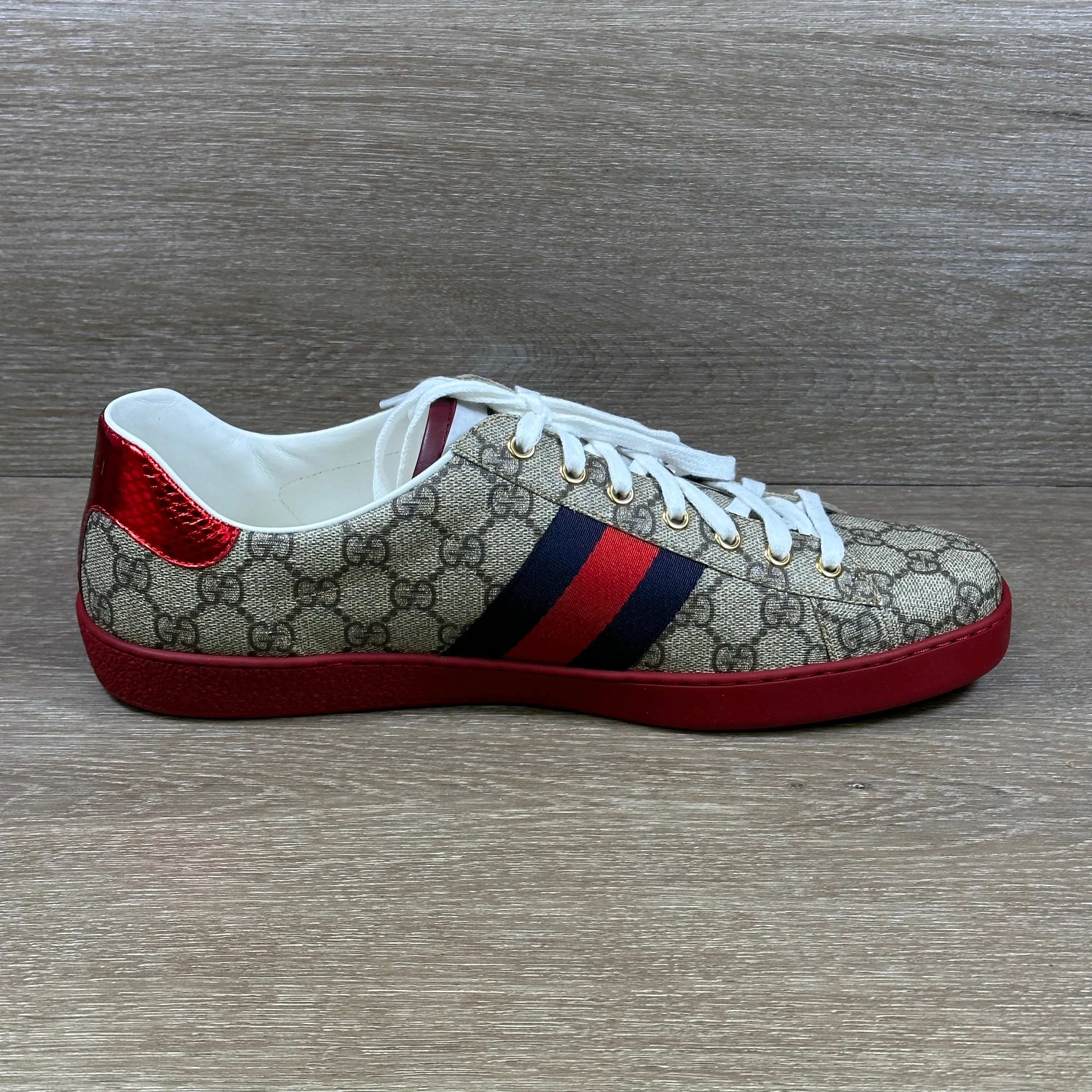 Gucci Ace GG  Supreme Canvas - Red - Size 11