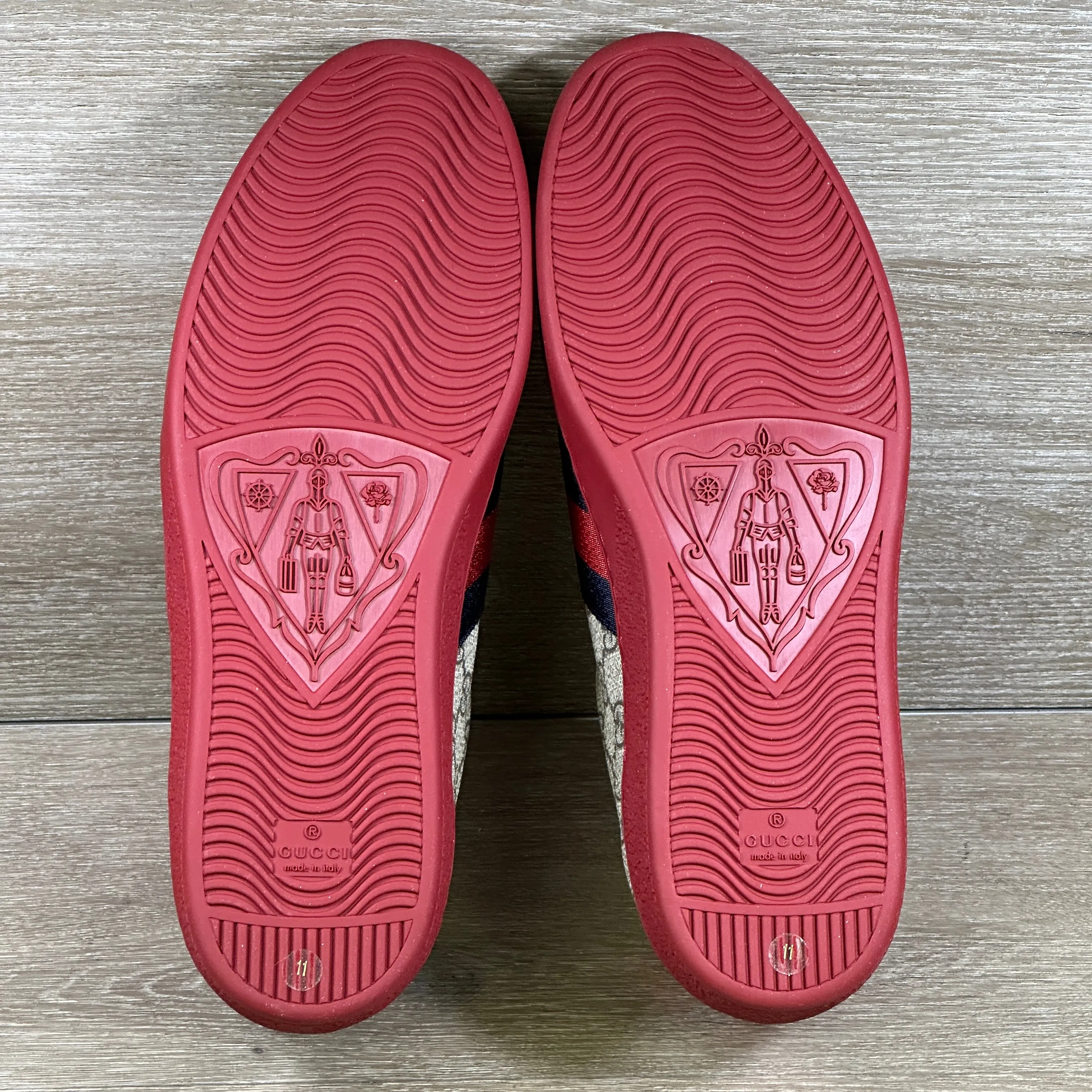 Gucci Ace GG  Supreme Canvas - Red - Size 11