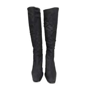 Gucci Black Monogram Knee Boots