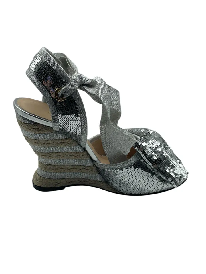 Gucci GG Sequin Wedge Espadrilles Women's 38.5 = US 8.5