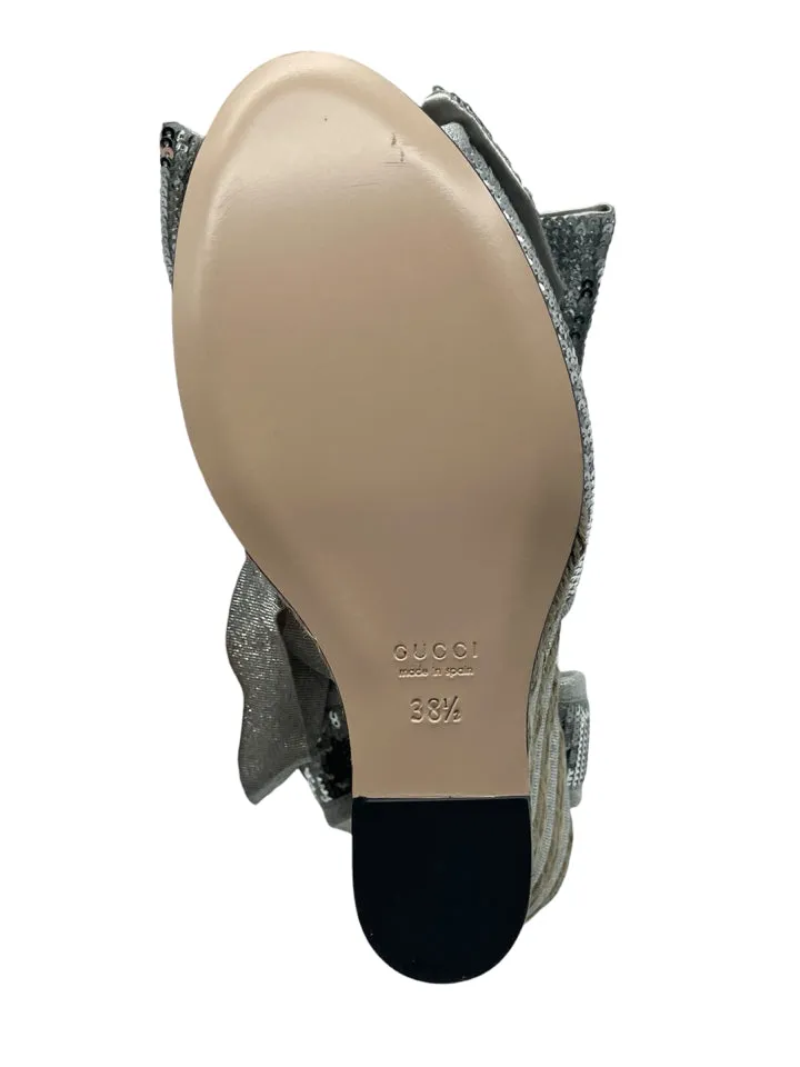 Gucci GG Sequin Wedge Espadrilles Women's 38.5 = US 8.5