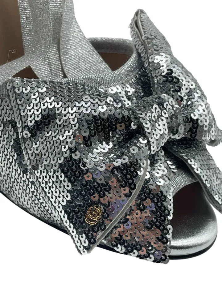 Gucci GG Sequin Wedge Espadrilles Women's 38.5 = US 8.5