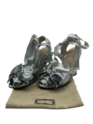 Gucci GG Sequin Wedge Espadrilles Women's 38.5 = US 8.5