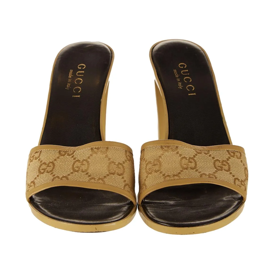 Gucci Tan Logo Heels