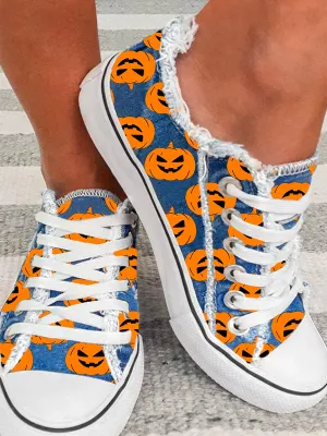 Halloween Pumpkin Pattern Canvas Shoes