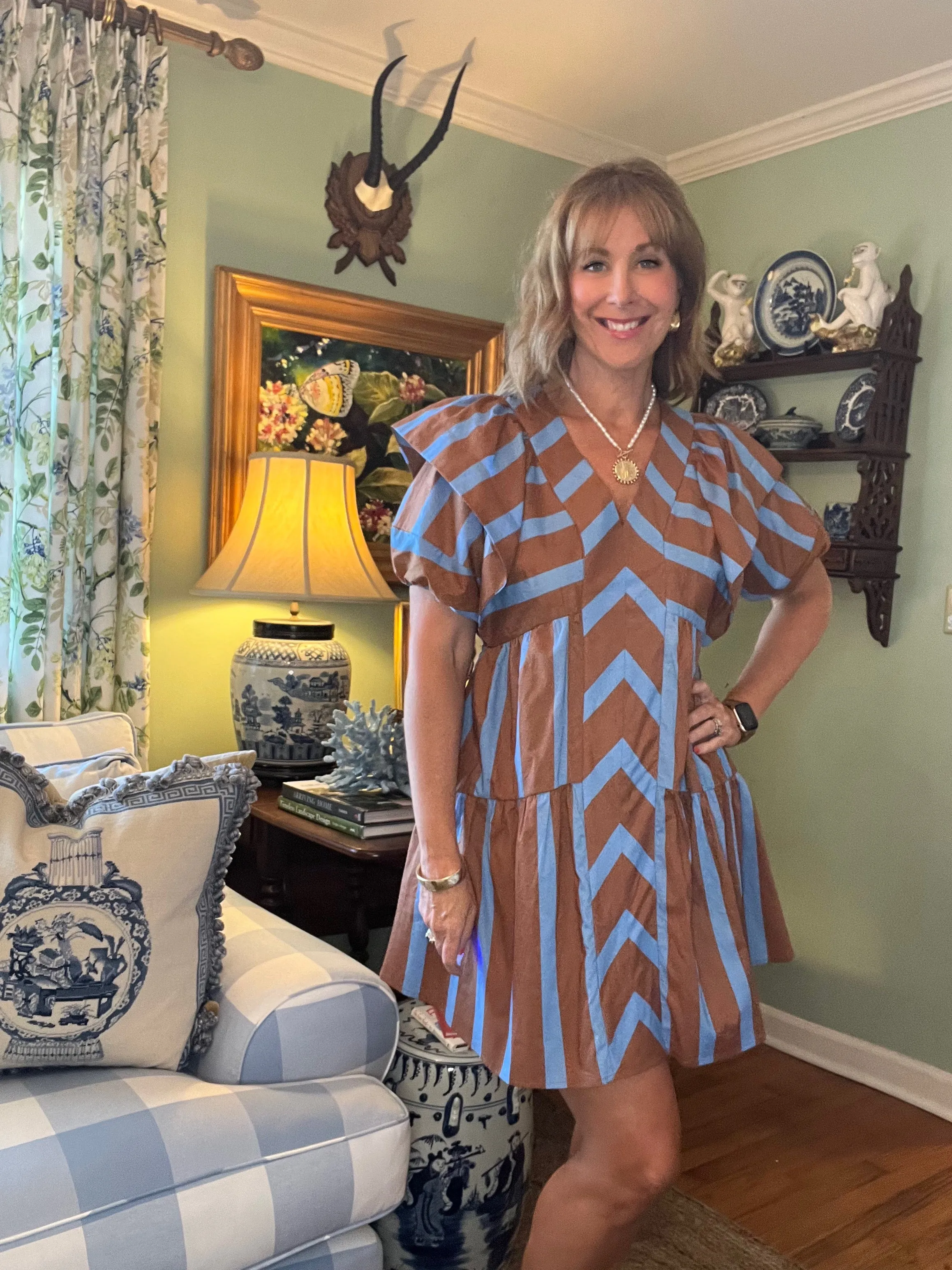 Hartford Striped Poplin Mini Dress