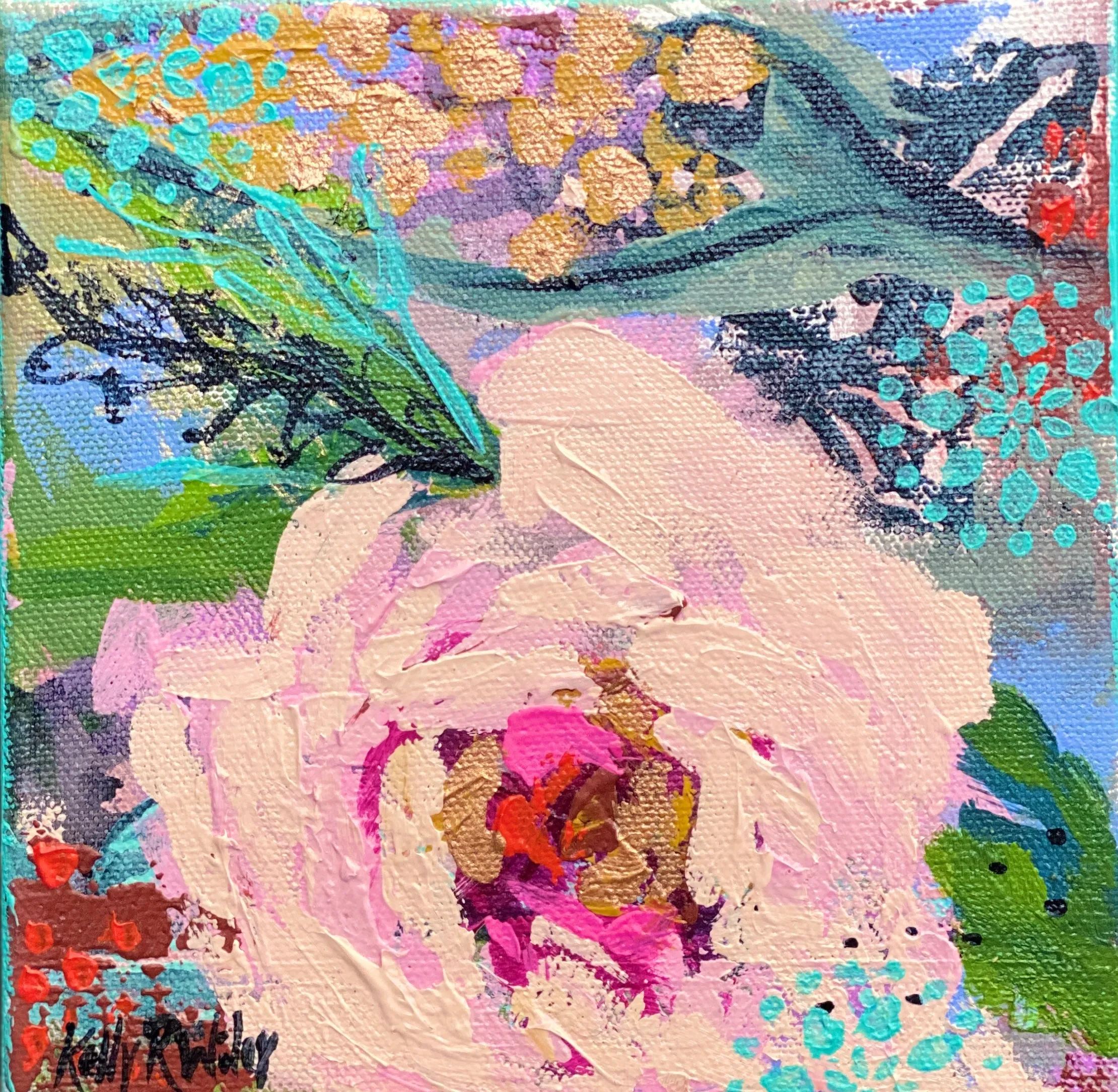 Helens Florals Contemporary Floral on mini canvases