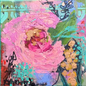 Helens Florals Contemporary Floral on mini canvases