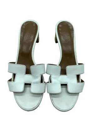 Hermes White Size 38 Oasis Sandals