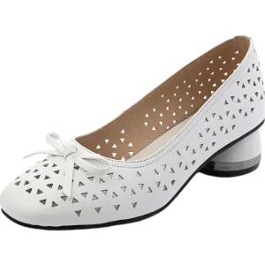 Hollow Out Sandals Soft Leather Women Pointed Toe High Heel Shoes