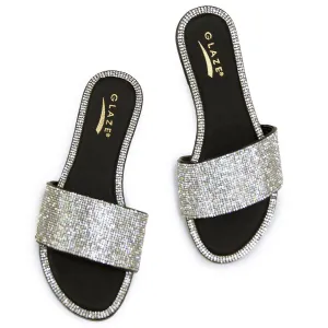 Honey-62 Rhinestone Flat Sandal