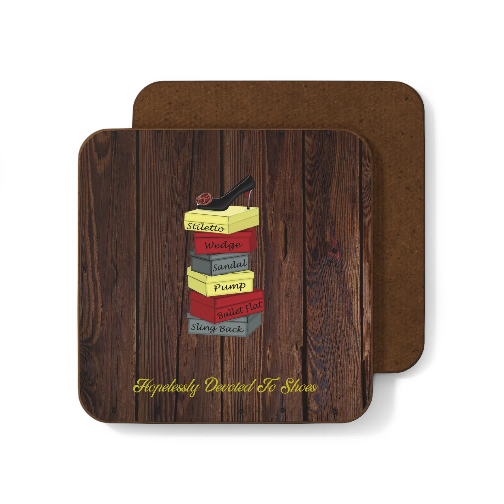 Hopelessly Devoted To Shoes drink coasters