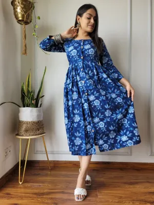 Indigo Cotton Summer Long Dres