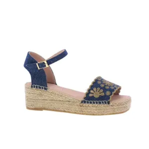Jaki Denim Espadrille Wedge (Blue)
