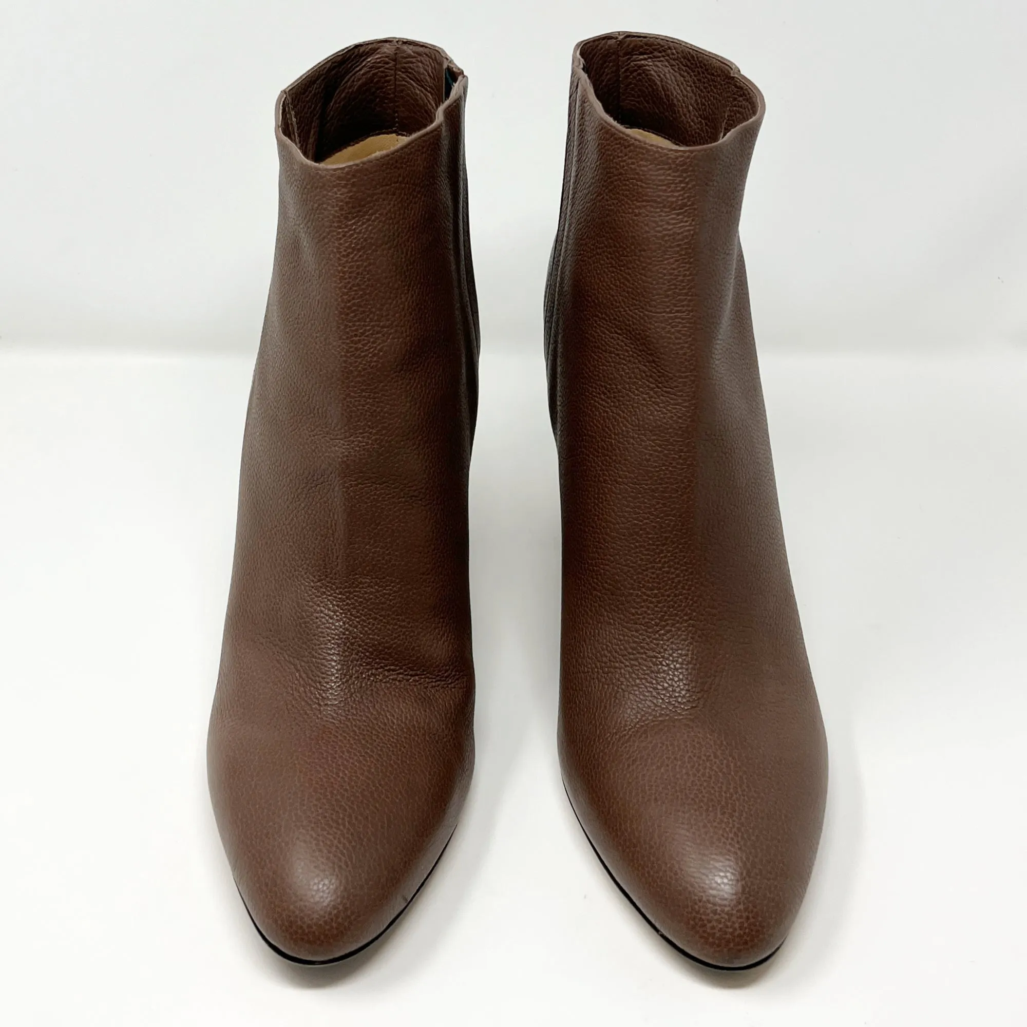 Jimmy Choo Myth Brown Grained Leather Mirrored Wedge Heel Ankle Boots