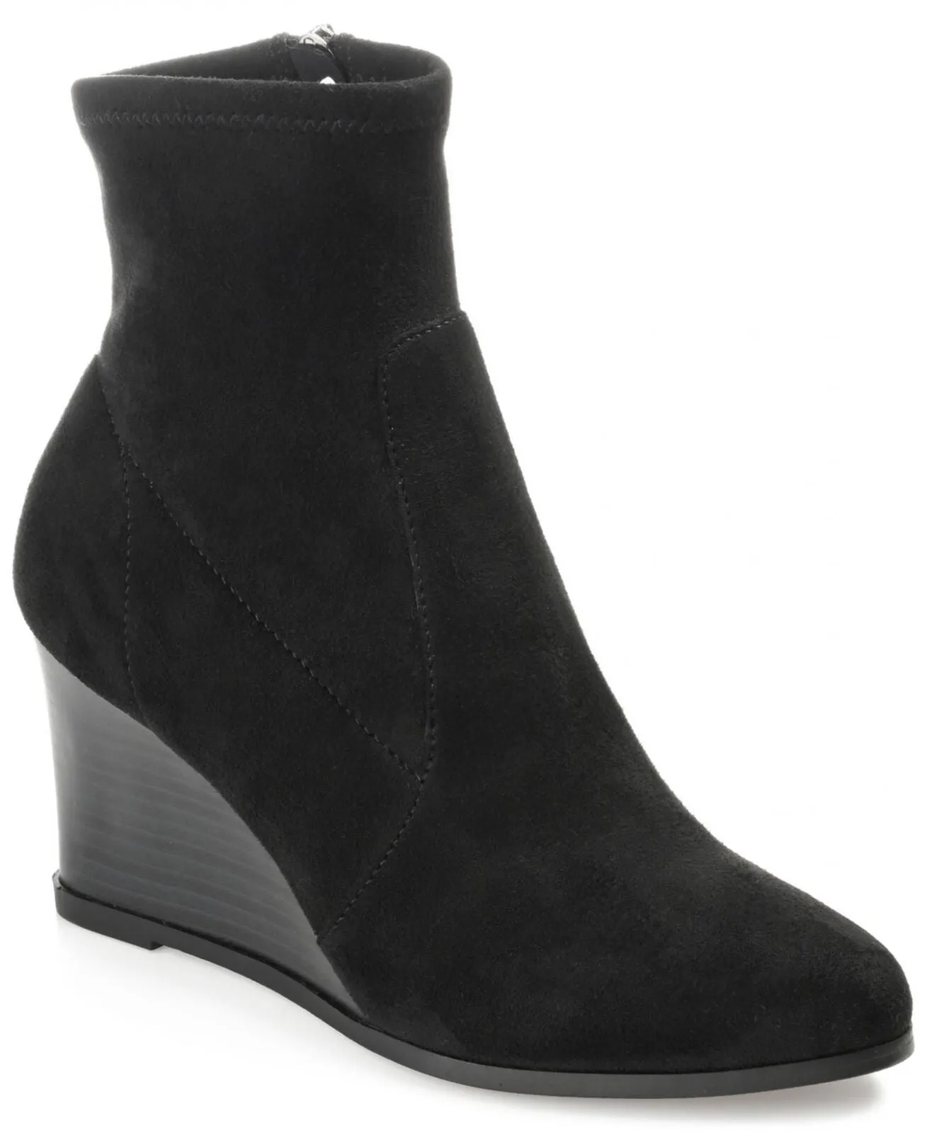 Journee Collection Women's Hepburn Wedge Bootie Shoes HEPBURN-BOOTIES Black 12M