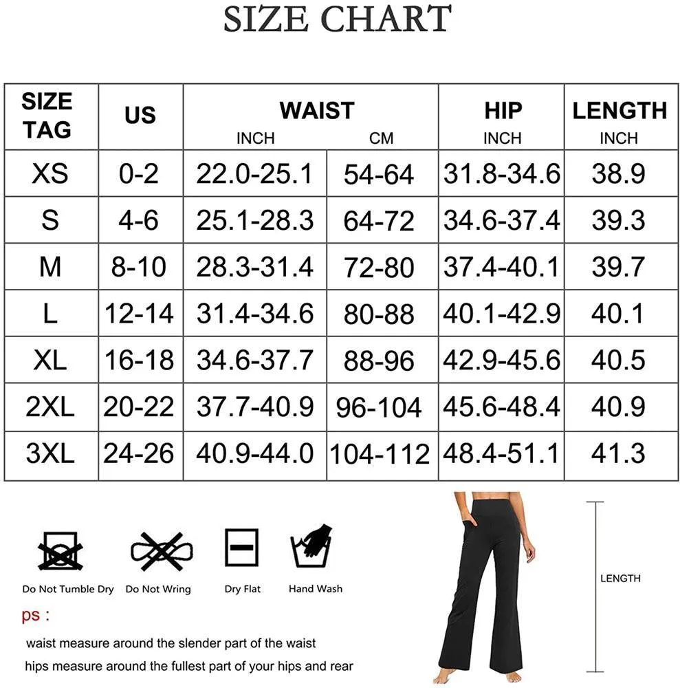 Junlan Women Flared Leggings Yoga Pants with Pocket