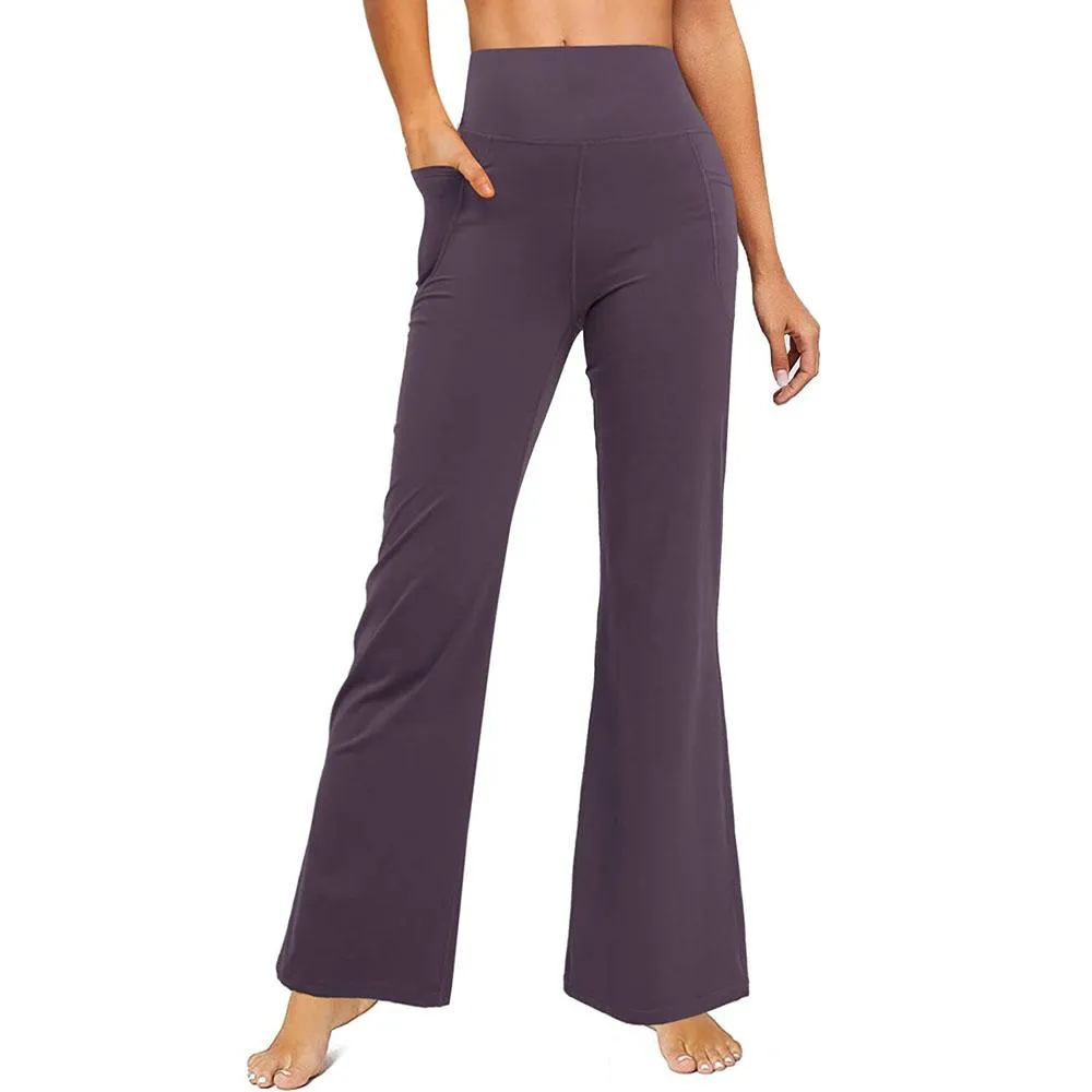 Junlan Women Flared Leggings Yoga Pants with Pocket