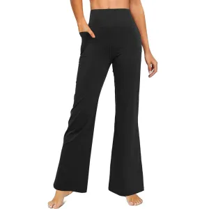 Junlan Women Flared Leggings Yoga Pants with Pocket
