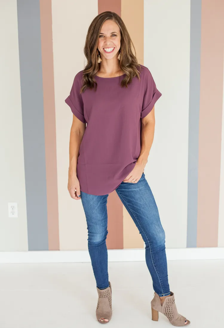 Karissa Rolled Sleeve Top