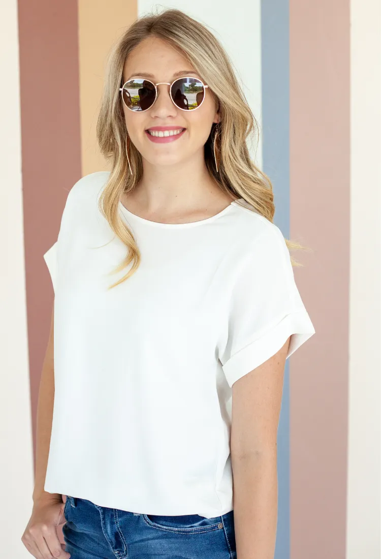 Karissa Rolled Sleeve Top
