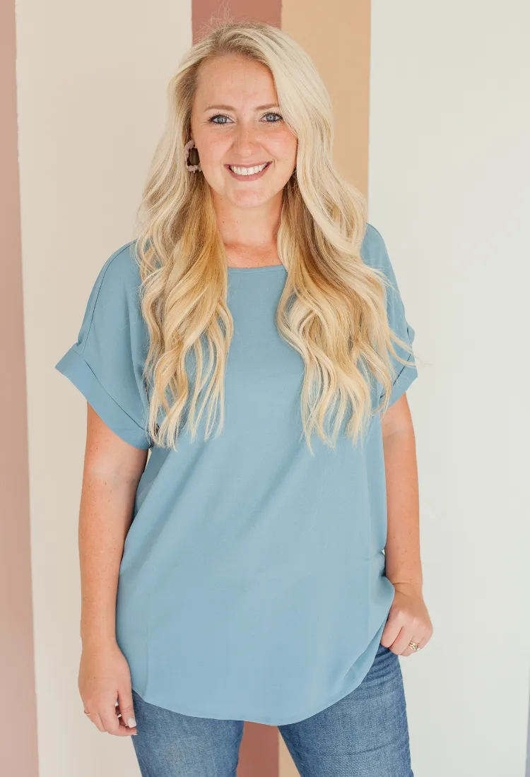 Karissa Rolled Sleeve Top