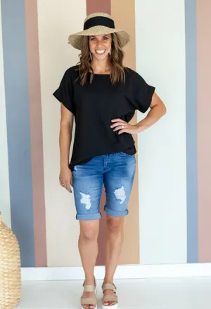 Karissa Rolled Sleeve Top